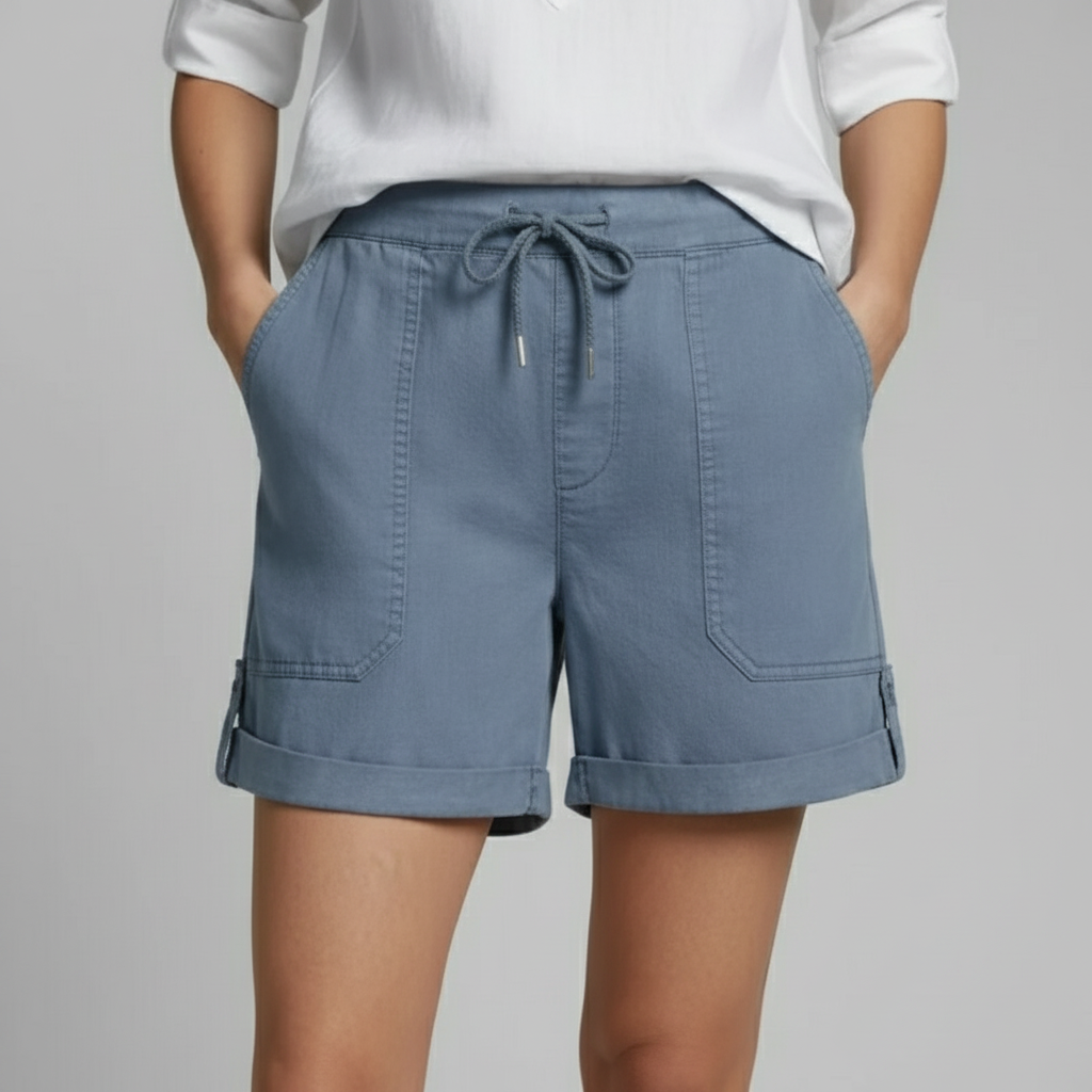 Ava | Women's Shorts With Drawstring Waist And Front Pockets | Casual