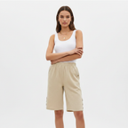 Ava | Women's Shorts With Elastic Waist And Button Detail | Casual