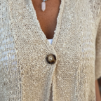 Ava | Women's Top With Openwork Knit And Button Closure | Casual