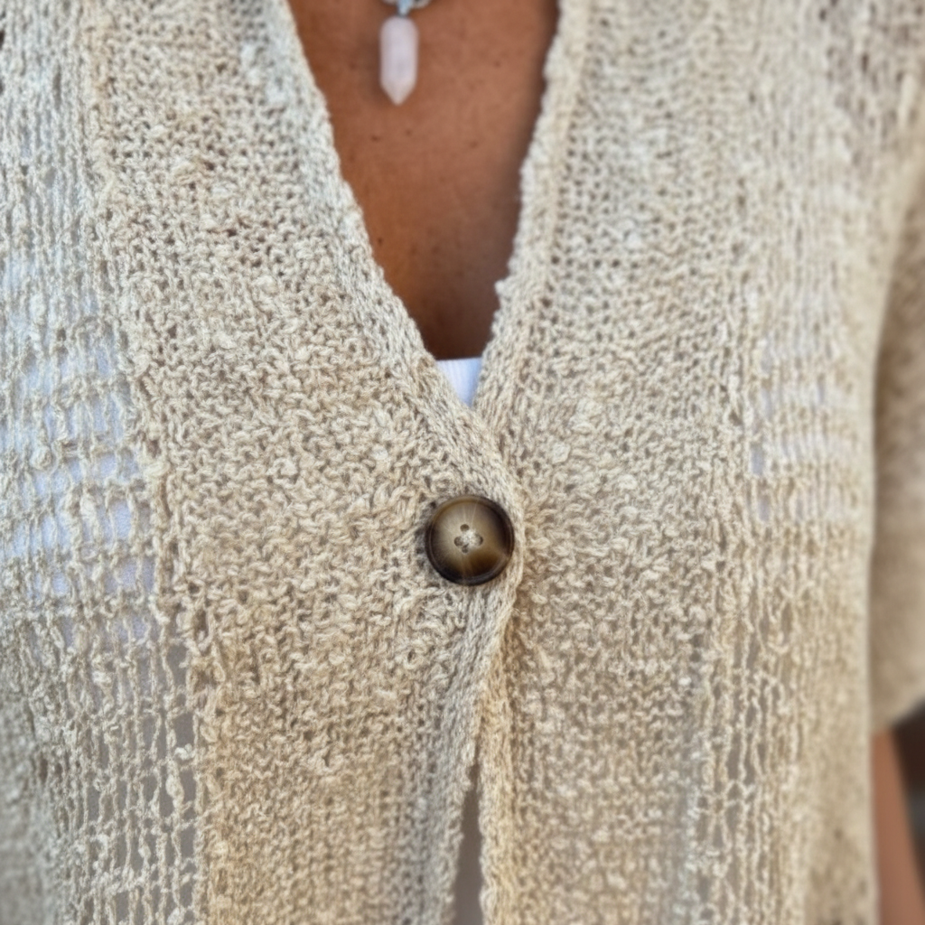 Ava | Women's Top With Openwork Knit And Button Closure | Casual