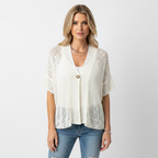 Ava | Women's Top With Openwork Knit And Button Closure | Casual