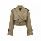 Ava | Women's Trench Coat With Double-Breasted Front And Short Design | Chic