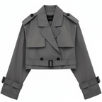 Ava | Women's Trench Coat With Double-Breasted Front And Short Design | Chic