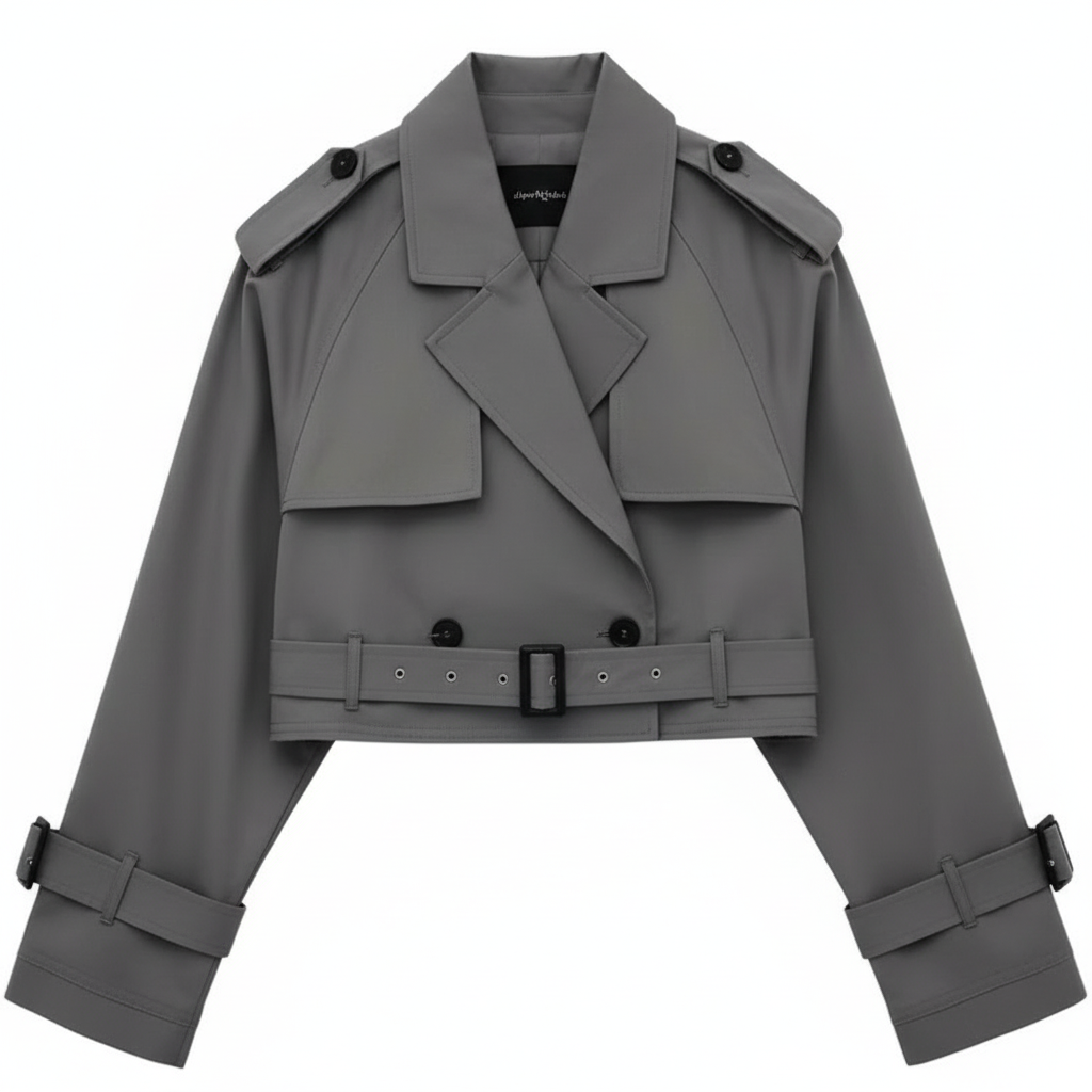 Ava | Women's Trench Coat With Double-Breasted Front And Short Design | Chic