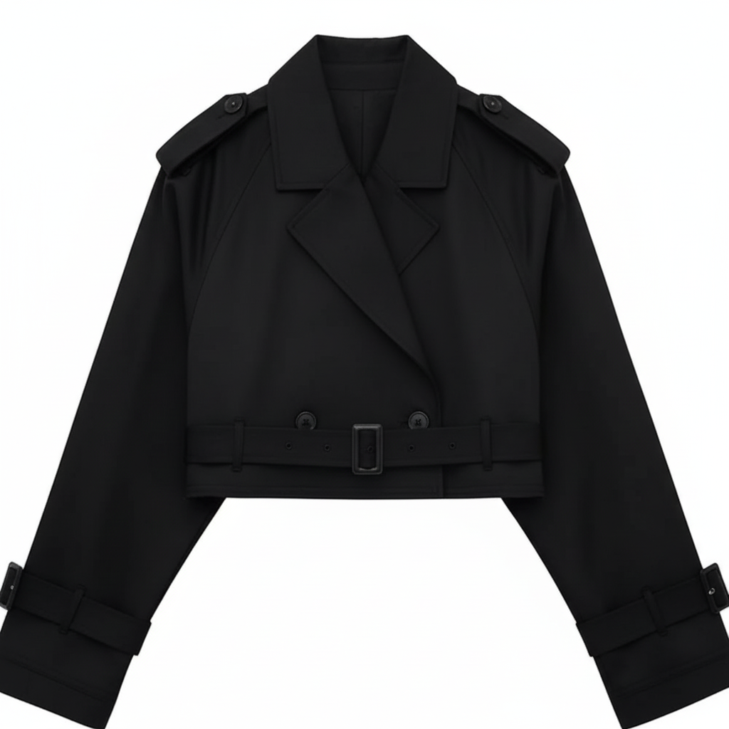 Ava | Women's Trench Coat With Double-Breasted Front And Short Design | Chic