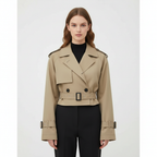 Ava | Women's Trench Coat With Double-Breasted Front And Short Design | Chic