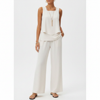 Ava | Women's Two-Piece Set With Sleeveless Top And Wide Leg Pants | Casual