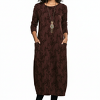 Ava | Women's Wedding Guest Dress With Long Sleeves And Side Pockets | Casual