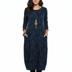 Ava | Women's Wedding Guest Dress With Long Sleeves And Side Pockets | Casual