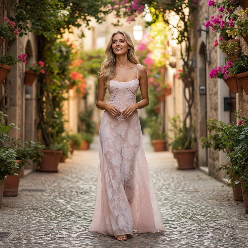 Ava | Women's Wedding Guest Dress With Spaghetti Straps And Draped Bodice | Elegant