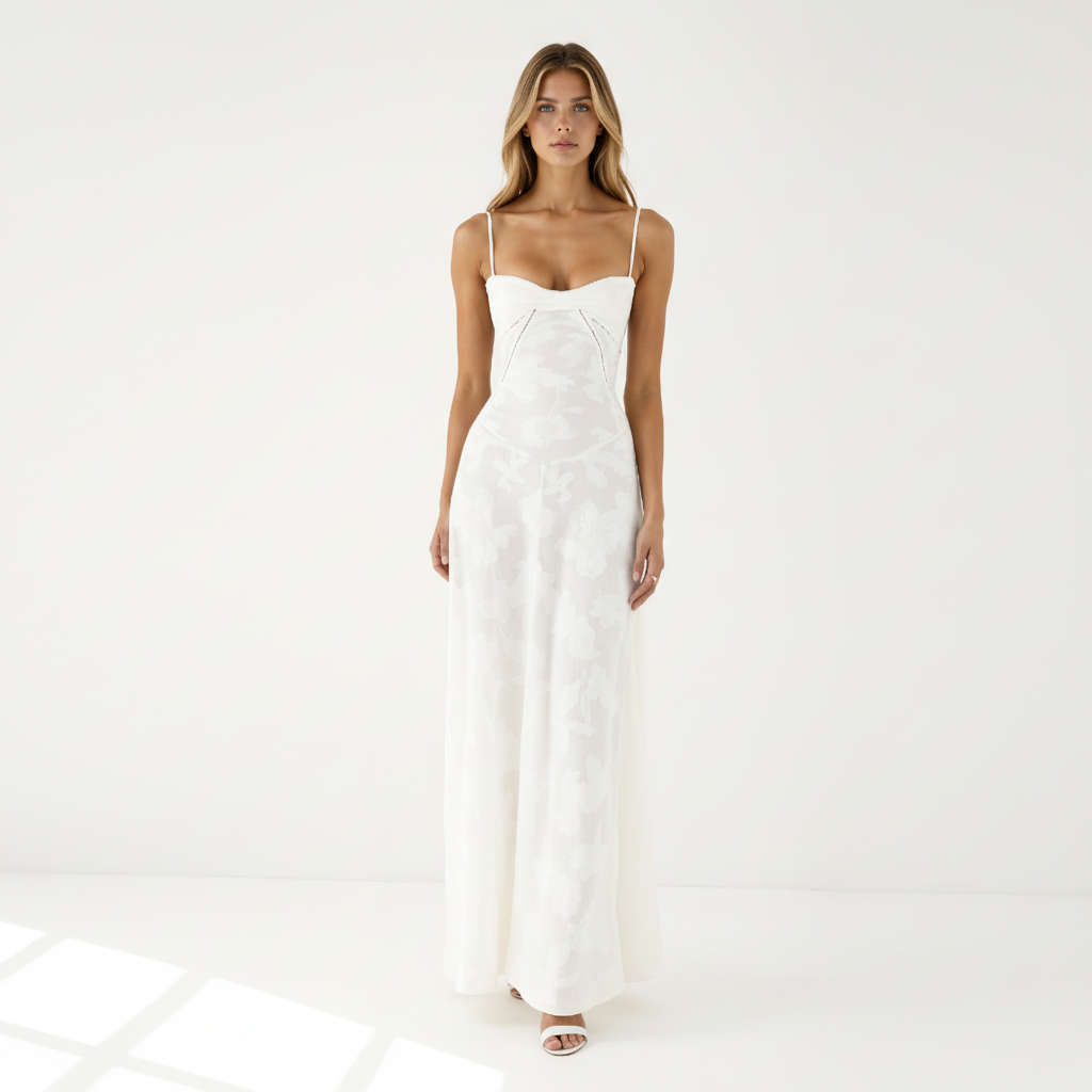 Ava | Women's Wedding Guest Dress With Spaghetti Straps And Draped Bodice | Elegant