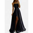 Ava | Women's Wedding Guest Dress With Spaghetti Straps And Side Slit | Elegant