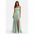 Ava | Women's Wedding Guest Dress With Spaghetti Straps And Side Slit | Elegant