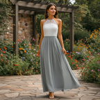 Ava | Women's Wedding Guest Maxi Dress With Draped Design And Pleated Detail | Elegant