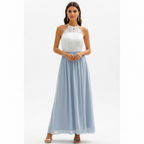 Ava | Women's Wedding Guest Maxi Dress With Draped Design And Pleated Detail | Elegant