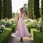 Ava | Women's Wedding Guest Maxi Dress With Halter Neck And Pleated Skirt | Elegant