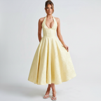 Ava | Women's Wedding Guest Maxi Dress With Halter Neck And Pleated Skirt | Elegant