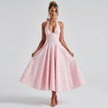 Ava | Women's Wedding Guest Maxi Dress With Halter Neck And Pleated Skirt | Elegant