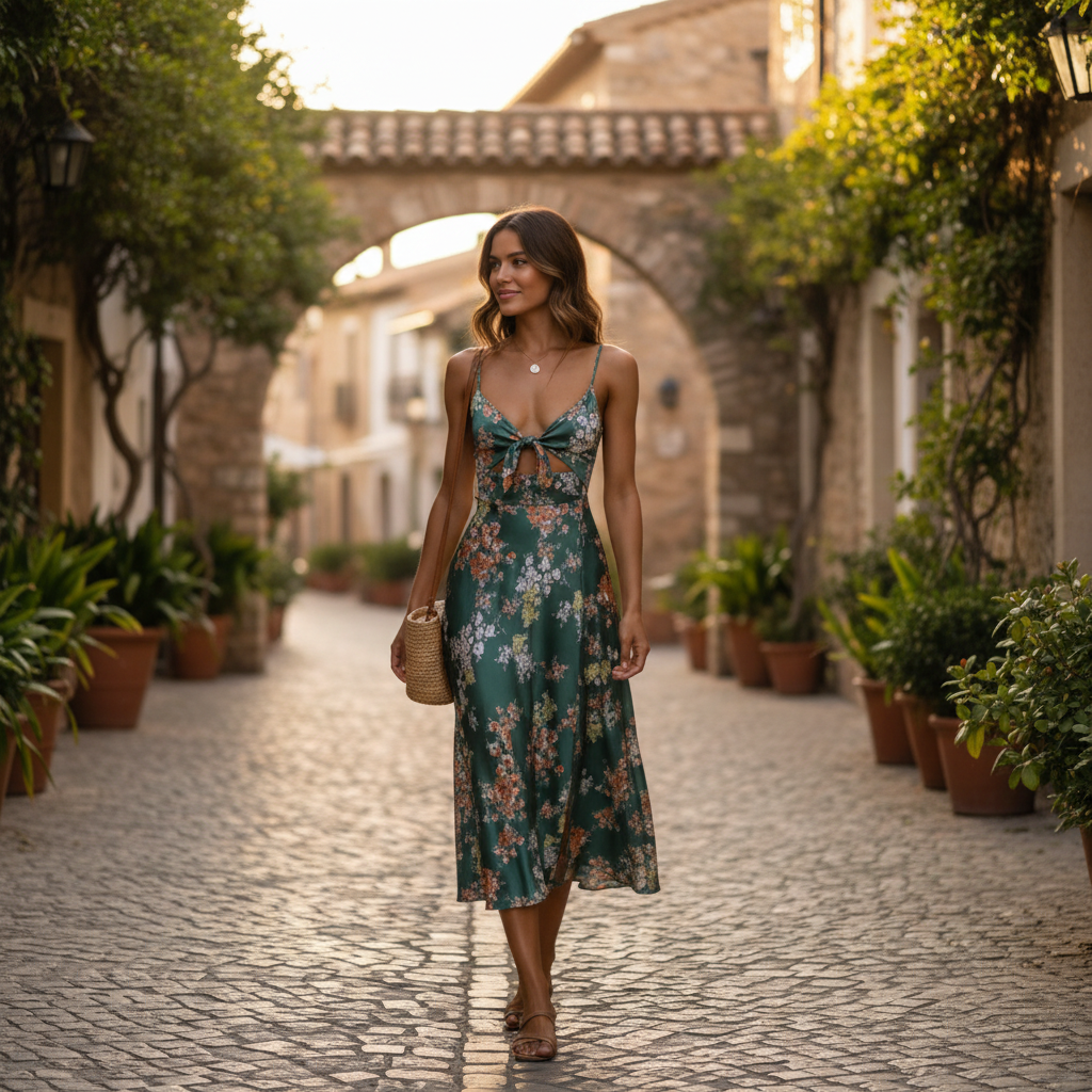 Ava | Women's Wedding Guest Maxi Dress With Spaghetti Straps And Cutout Detail | Summer
