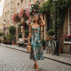 Ava | Women's Wedding Guest Maxi Dress With Spaghetti Straps And Tie Front Detail | Elegant