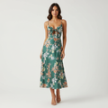 Ava | Women's Wedding Guest Maxi Dress With Spaghetti Straps And Tie Front Detail | Elegant