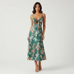 Ava | Women's Wedding Guest Maxi Dress With Spaghetti Straps And Tie Front Detail | Elegant