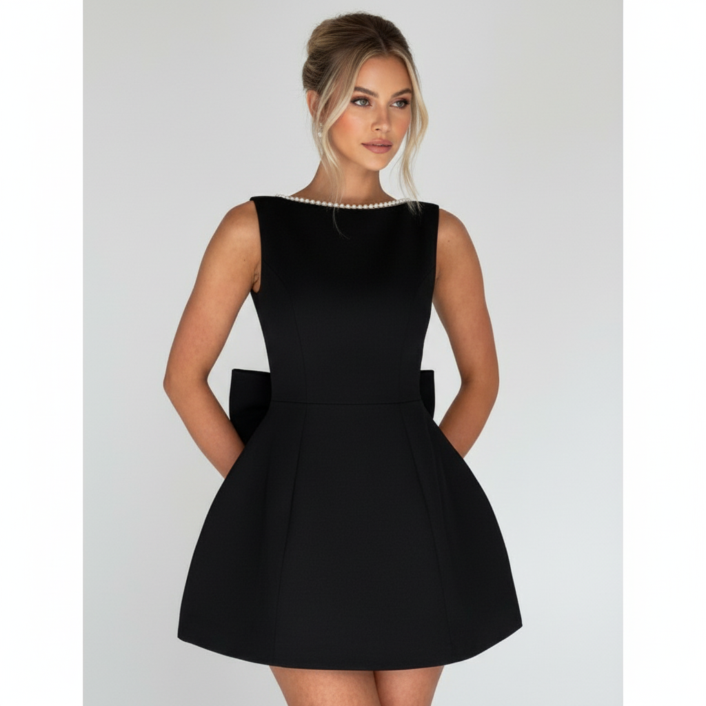 Ava | Women's Wedding Guest Mini Dress With Sleeveless Design And Pleated Skirt | Elegant
