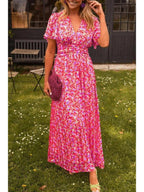 Aveline | Women's Wedding Guest Dress With Flutter Sleeves And Floral Print