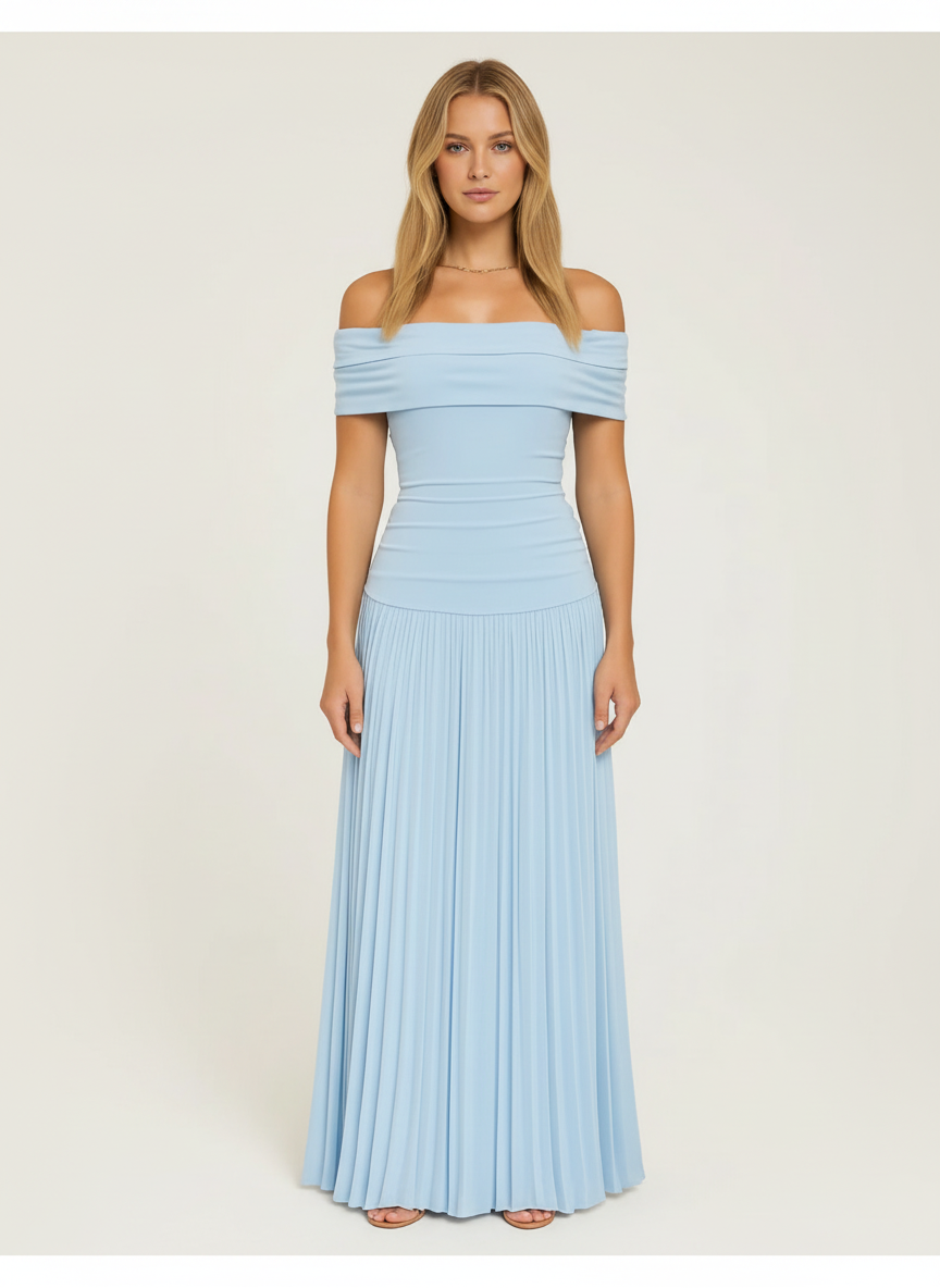 Aveline | Women's Wedding Guest Dress With V Neckline And Waist Gather Detail