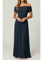 Aveline | Women's Wedding Guest Dress With V Neckline And Waist Gather Detail