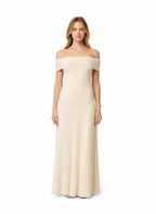 Aveline | Women's Wedding Guest Dress With V Neckline And Waist Gather Detail