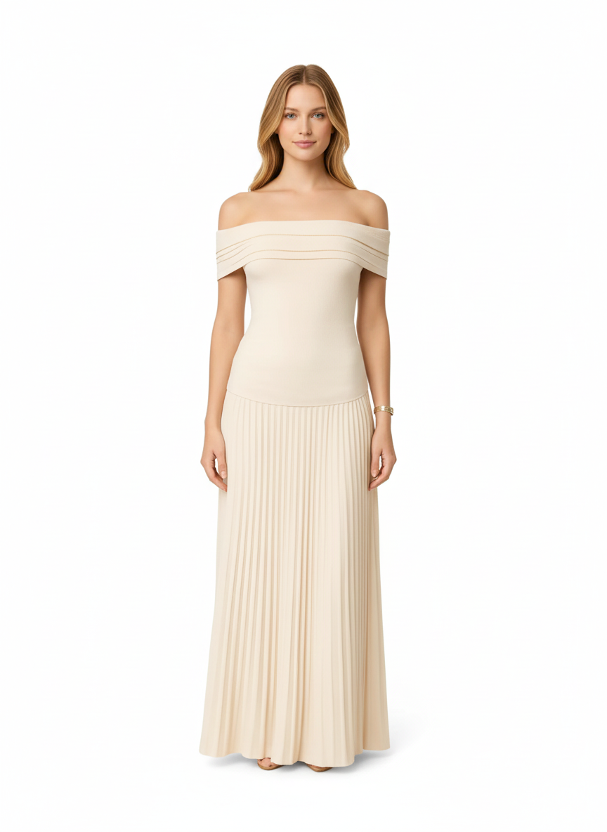 Aveline | Women's Wedding Guest Dress With V Neckline And Waist Gather Detail