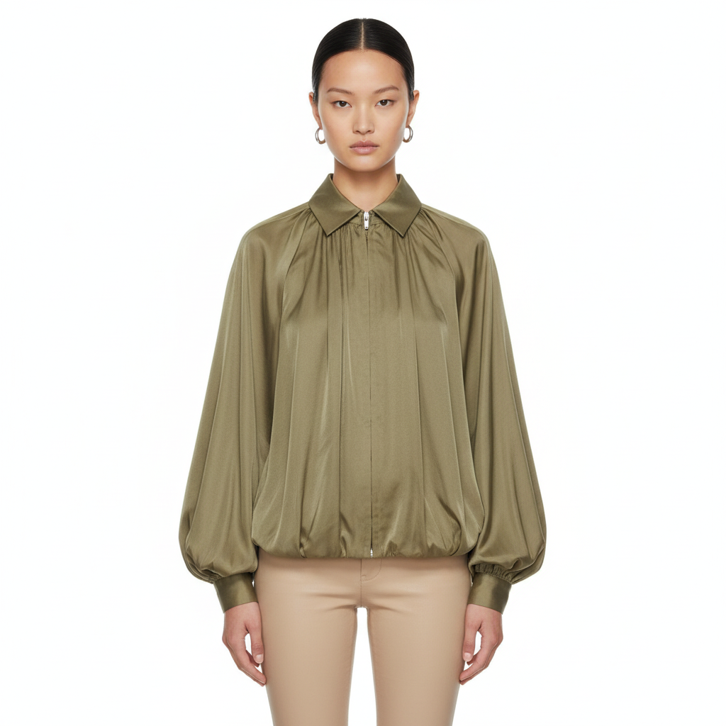 Avery | Women's Bomber Jacket With Zip Closure And Long Sleeves | Casual