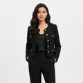 Brielle | Women's Bomber Jacket With Front Buttons And Patch Pockets | Chic