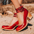 Brielle | Women’s On Shoes With Ankle Straps And Block Heel