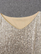 Caliana | Women's Sequin Dress With Off Shoulder Neckline And Sparkles