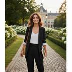 Charlotte | Women's Blazer Pants And Top With Long Sleeve And Pleated Detail | Elegant