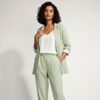 Charlotte | Women's Blazer Pants And Top With Long Sleeve And Pleated Detail | Elegant