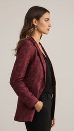 Charlotte | Women’s Blazer With Floral Jacquard Single Breasted