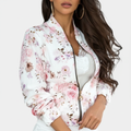 Charlotte | Women's Bomber Jacket With Zip Closure And Floral Print | Casual