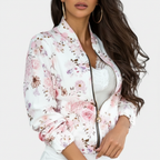 Charlotte | Women's Bomber Jacket With Zip Closure And Floral Print | Casual
