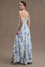 Charlotte | Women's Graduation Dress With Sweetheart Bodice And Flower Print | Feminine