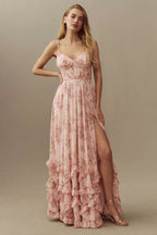 Charlotte | Women's Graduation Dress With Sweetheart Bodice And Flower Print | Feminine