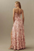 Charlotte | Women's Graduation Dress With Sweetheart Bodice And Flower Print | Feminine