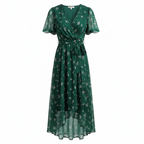 Charlotte | Women's Graduation Midi Dress With V-Neckline And Flutter Sleeves | Elegant