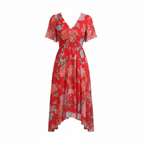 Charlotte | Women's Graduation Midi Dress With V-Neckline And Flutter Sleeves | Elegant