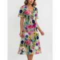 Charlotte | Women's Graduation Midi Dress With V-Neckline And Flutter Sleeves | Elegant