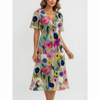 Charlotte | Women's Graduation Midi Dress With V-Neckline And Flutter Sleeves | Elegant
