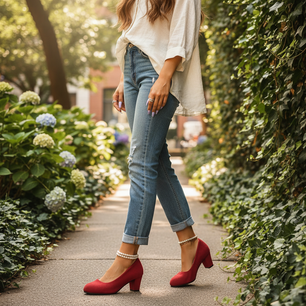 Charlotte | Women's Heels With Block Heel And Rounded Toe | Elegant