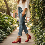 Charlotte | Women's Heels With Block Heel And Rounded Toe | Elegant